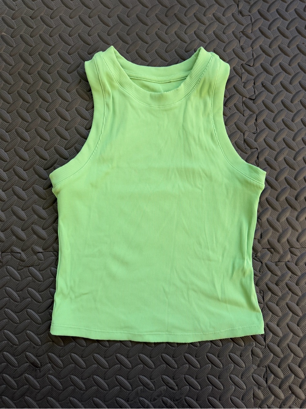 Peloton Sleeveless Ribbed Tank in Lime Green